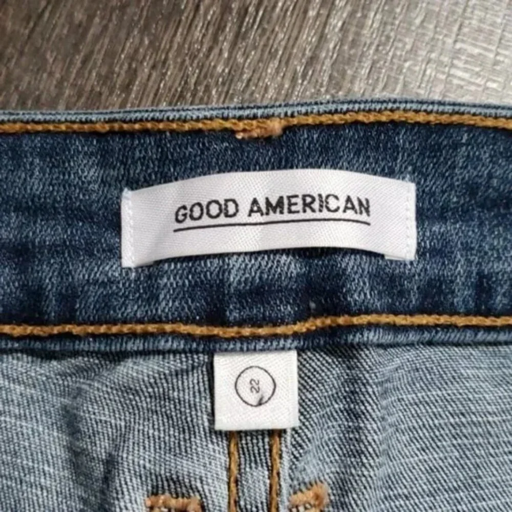 Good American high waisted Denim Midi Pencil Skirt